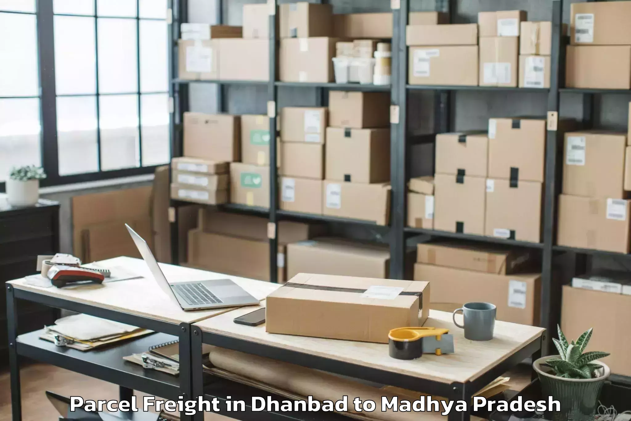 Book Dhanbad to Rehti Parcel Freight Online